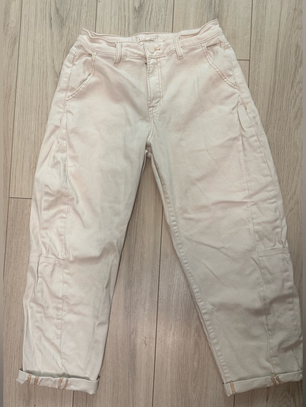 Men's Cream Utility Pants - Casual Straight Fit